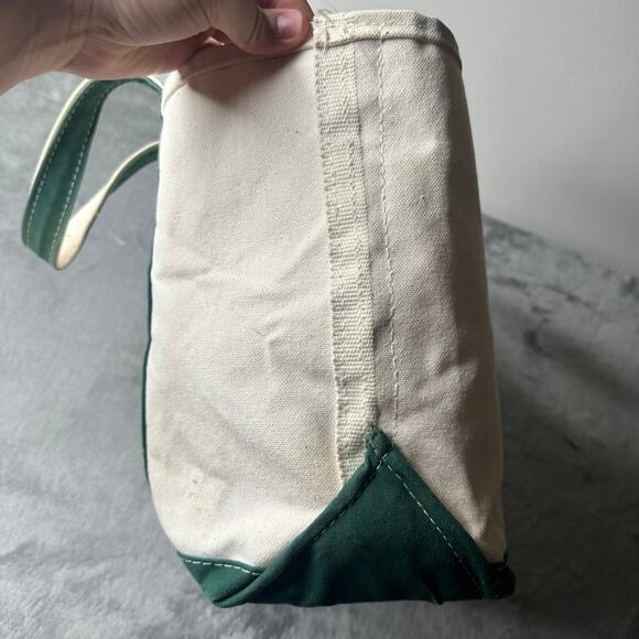 Vintage LL BEAN Boat and Tote Medium Green Straps and Canvas - Picture 10 of 11